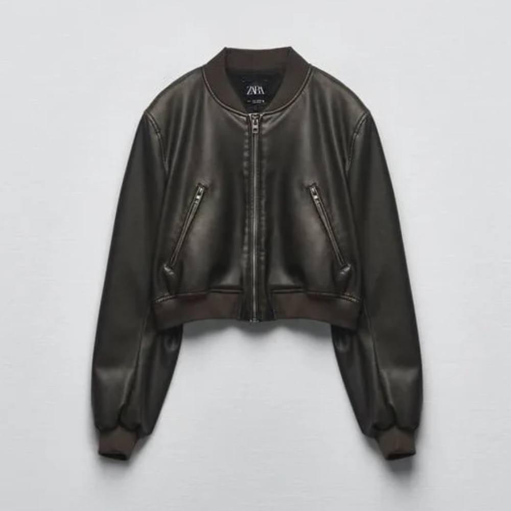 Zara Faux Leather Bomber